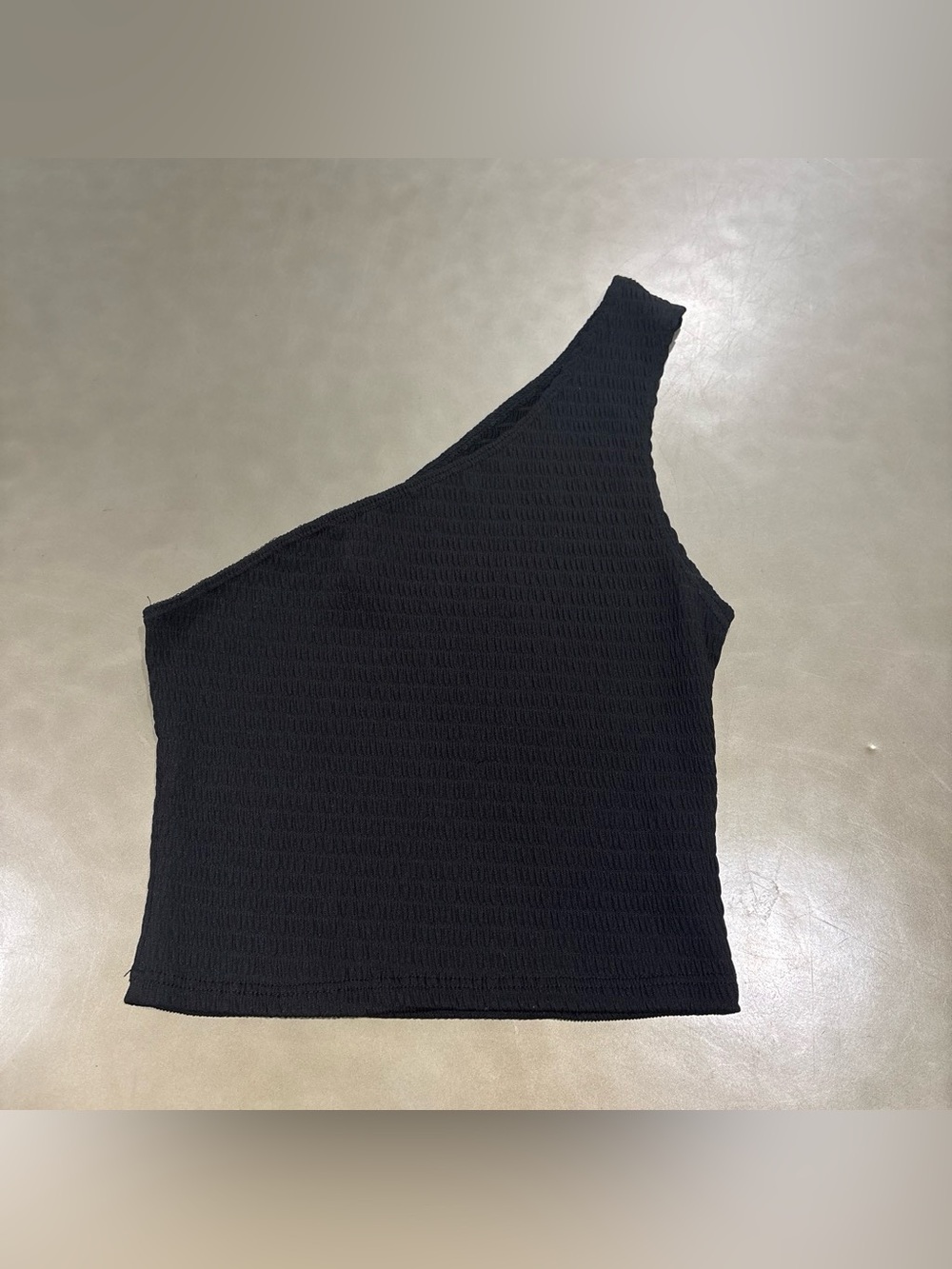 Forever 21 Black One-Shoulder Ribbed Crop